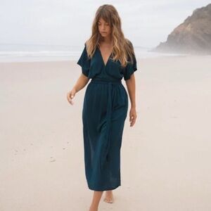 Hazel & Folk | Melody Wrap Dress Teal size L/XL Boho Wedding Bridesmaid Dolman